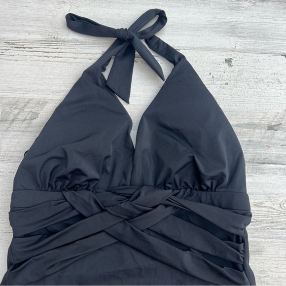 Spanx Halter Neck Top Womens Size 12 Summer‎ Y2K Casual Leisure Crisscross Front - Picture 3 of 8